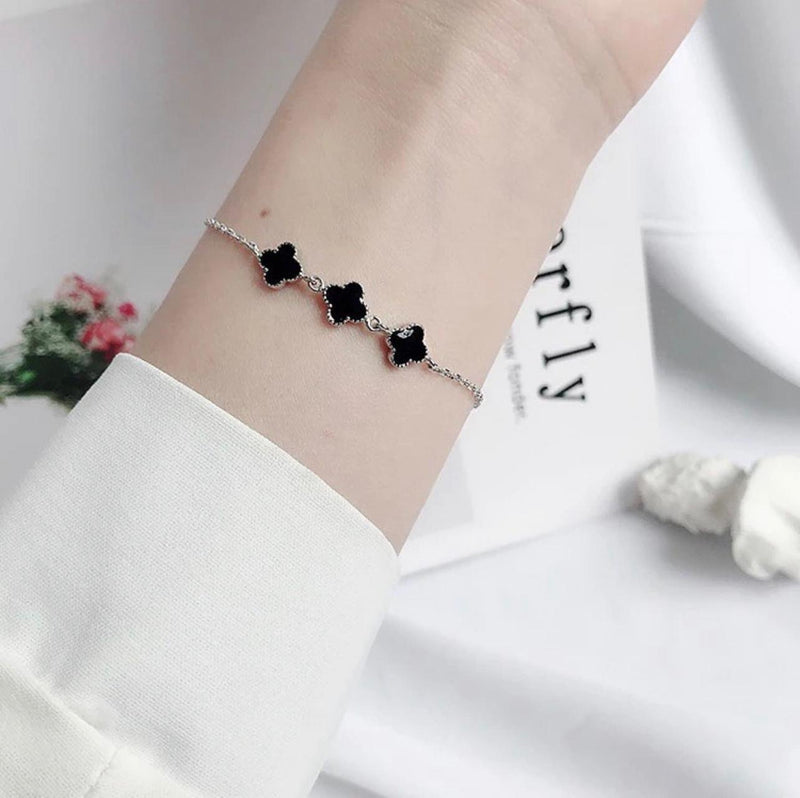 Black flower Bracelet S925 - Brovski 